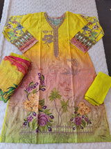 Pakistani Stitched lawn Embroidered Salwar kameez ready to ship