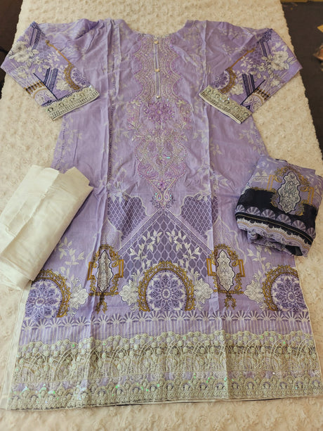 Pakistani Stitched lawn Embroidered Salwar kameez ready to ship