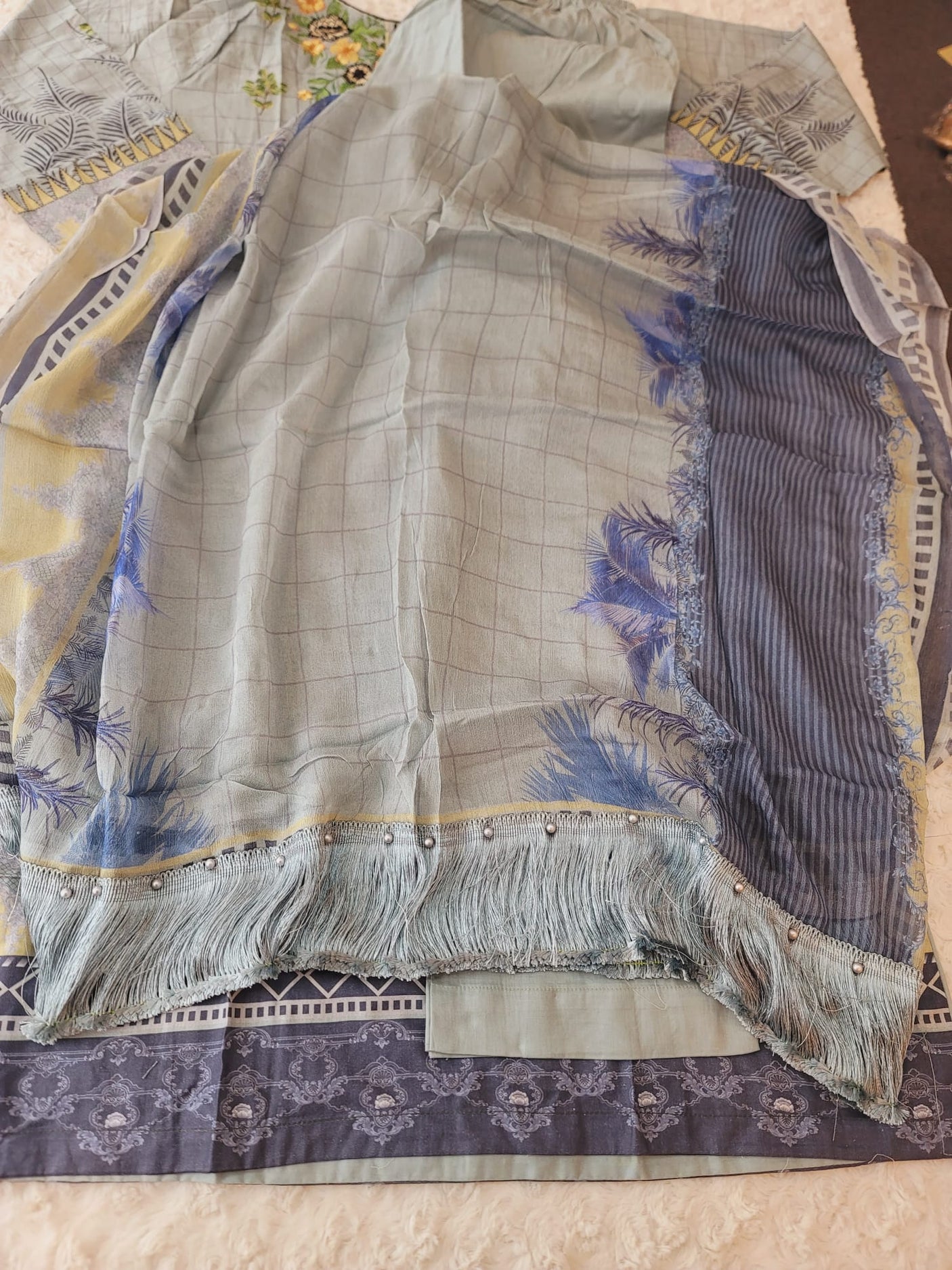 Pakistani Stitched lawn Embroidered Salwar kameez ready to ship