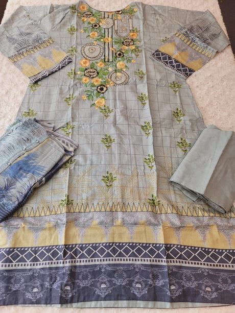 Pakistani Stitched lawn Embroidered Salwar kameez ready to ship