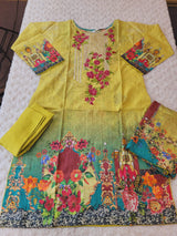 Pakistani Stitched lawn Embroidered Salwar kameez ready to ship