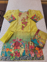 Pakistani Stitched lawn Embroidered Salwar kameez ready to ship