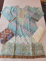 Pakistani Stitched lawn Embroidered Salwar kameez ready to ship