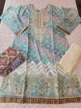 Pakistani Stitched lawn Embroidered Salwar kameez ready to ship