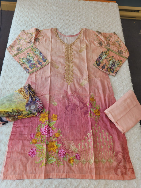 Pakistani Stitched lawn Embroidered Salwar kameez ready to ship