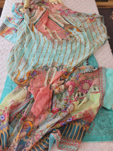 Pakistani Stitched lawn Embroidered Salwar kameez ready to ship