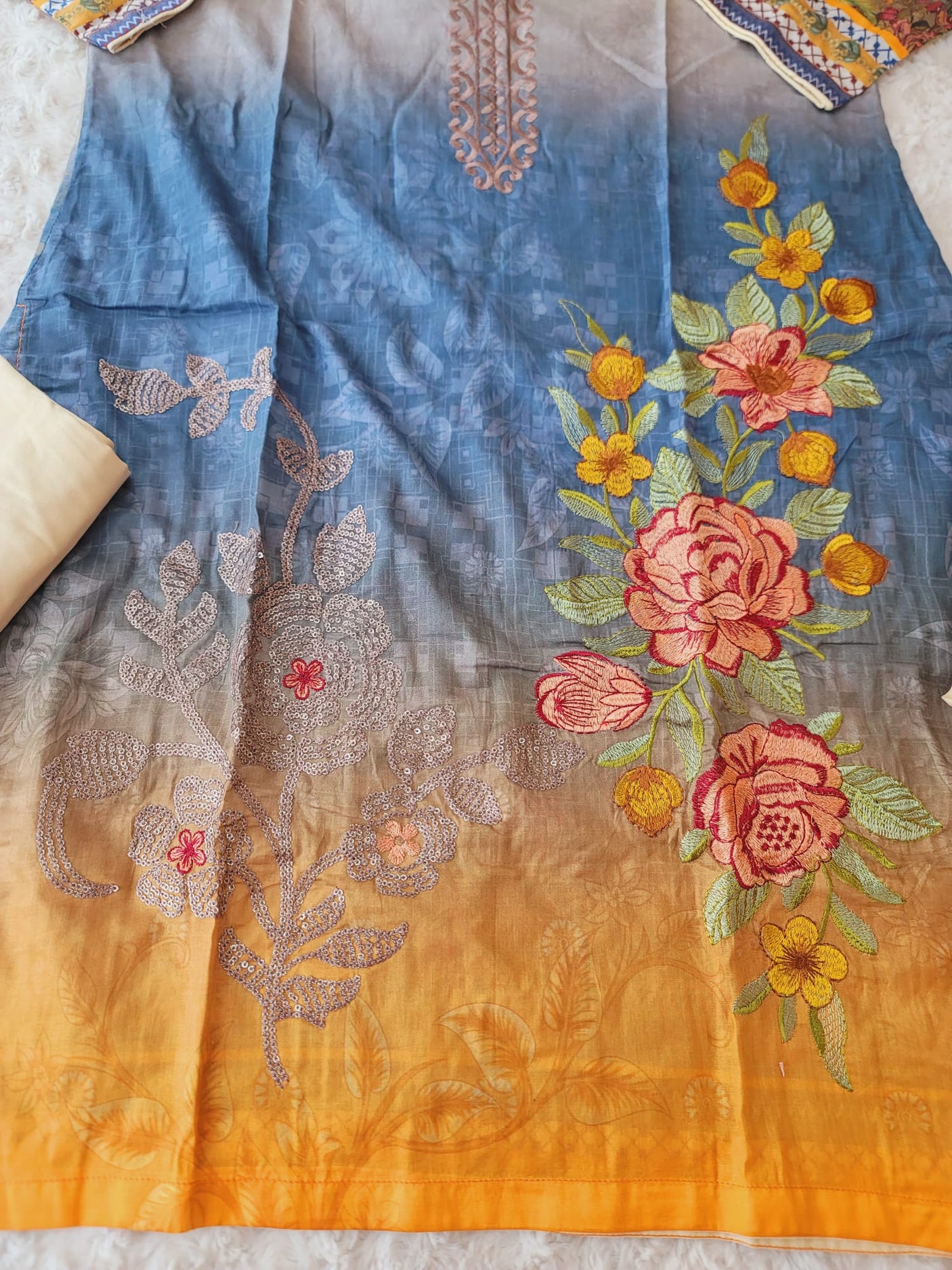 Pakistani Stitched lawn Embroidered Salwar kameez ready to ship