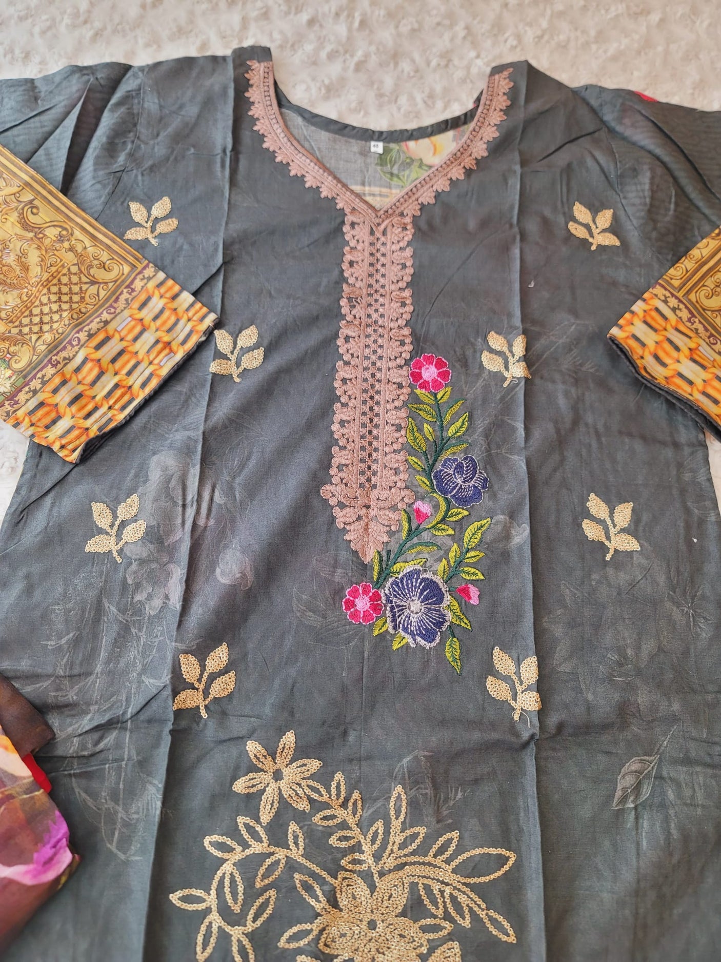 Pakistani Stitched lawn Embroidered Salwar kameez ready to ship