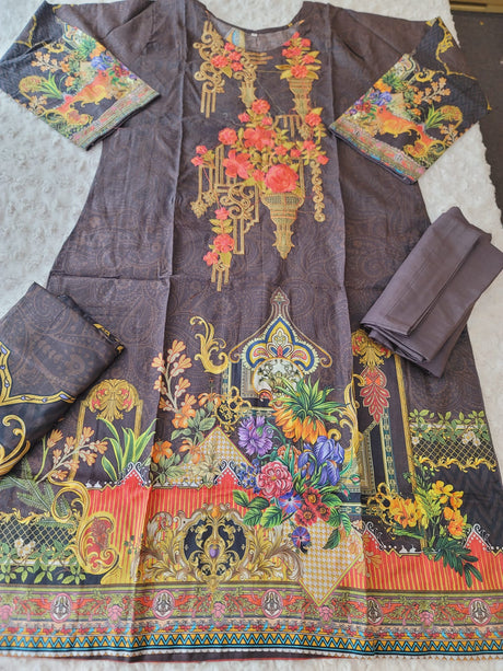 Pakistani Stitched lawn Embroidered Salwar kameez ready to ship