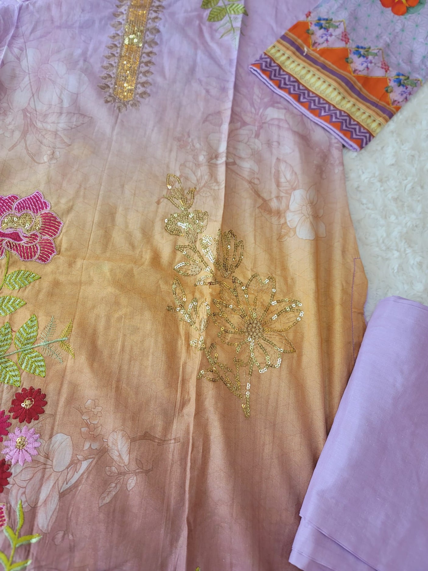 Pakistani Stitched lawn Embroidered Salwar kameez ready to ship