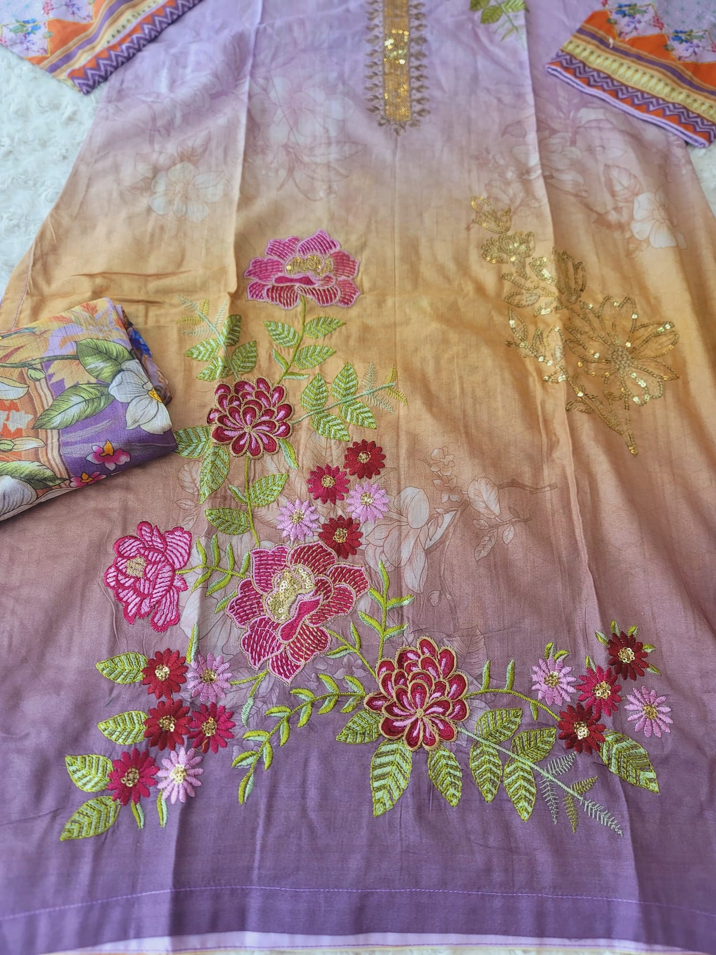 Pakistani Stitched lawn Embroidered Salwar kameez ready to ship