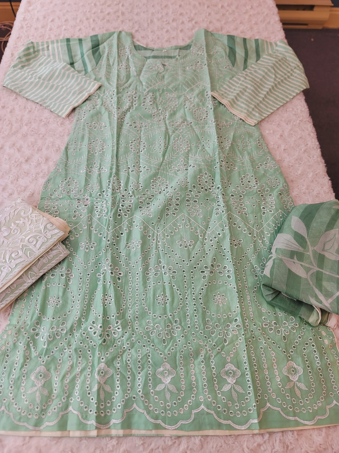 Pakistani Stitched lawn Embroidered Salwar kameez ready to ship