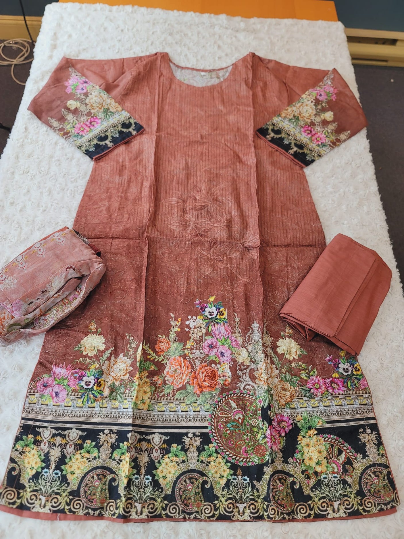 Pakistani Stitched lawn Embroidered Salwar kameez ready to ship
