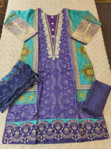 Pakistani Stitched lawn Embroidered Salwar kameez ready to ship