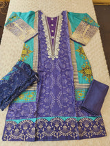 Pakistani Stitched lawn Embroidered Salwar kameez ready to ship