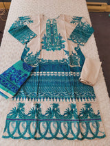 Pakistani Stitched lawn Embroidered Salwar kameez ready to ship