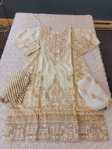 Pakistani Stitched lawn Embroidered Salwar kameez ready to ship