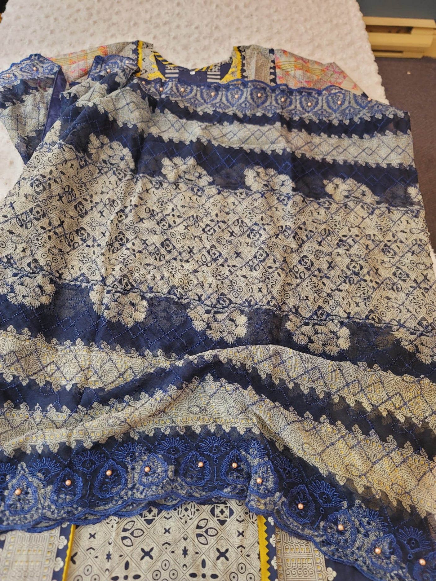 Pakistani Stitched lawn Embroidered Salwar kameez ready to ship