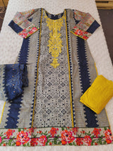 Pakistani Stitched lawn Embroidered Salwar kameez ready to ship