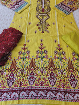 Pakistani Stitched lawn Embroidered Salwar kameez ready to ship