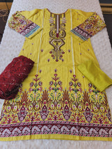 Pakistani Stitched lawn Embroidered Salwar kameez ready to ship