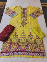 Pakistani Stitched lawn Embroidered Salwar kameez ready to ship