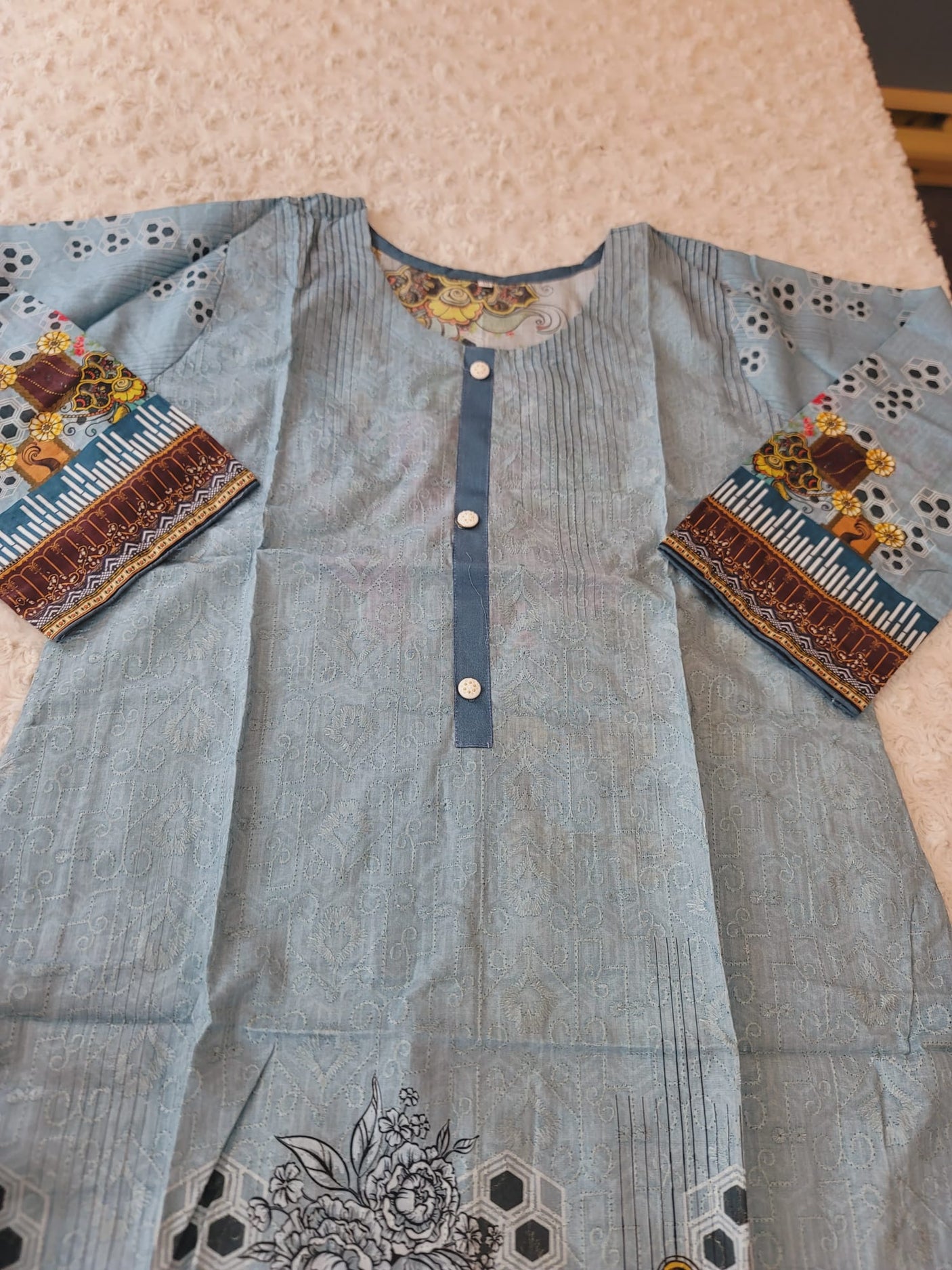 Pakistani Stitched lawn Embroidered Salwar kameez ready to ship