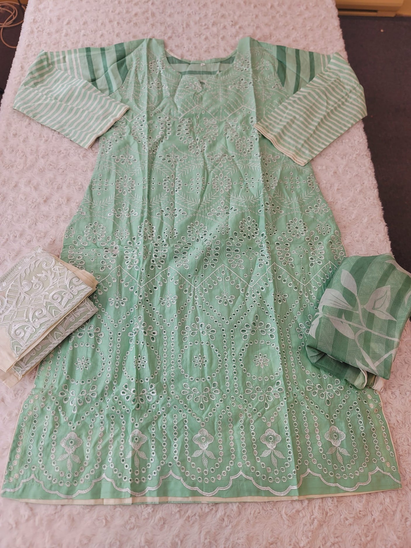 Pakistani Stitched lawn Embroidered Salwar kameez ready to ship