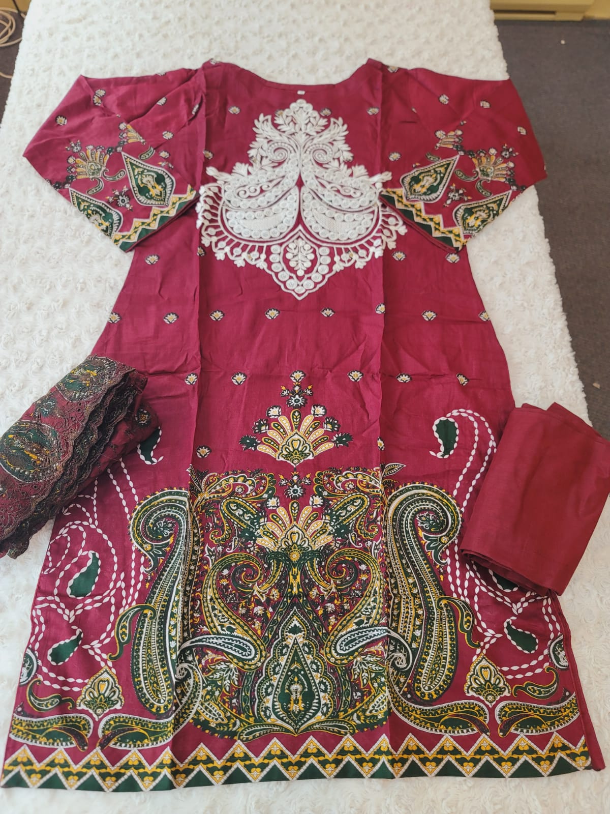 Pakistani Stitched lawn Embroidered Salwar kameez ready to ship