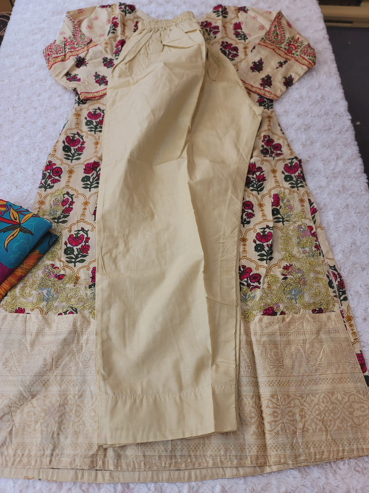 indian Stitched lawn Embroidered Salwar kameez ready to ship