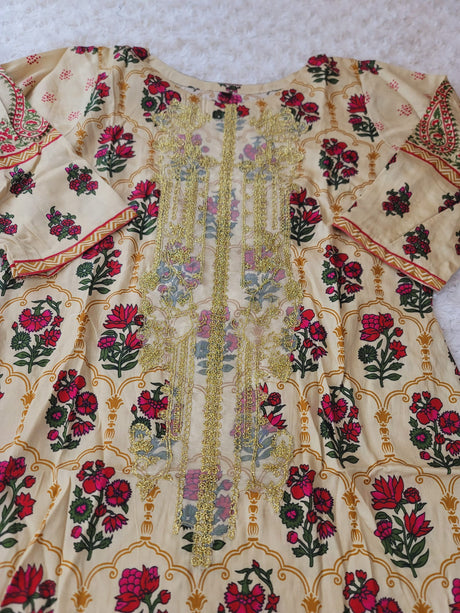 indian Stitched lawn Embroidered Salwar kameez ready to ship