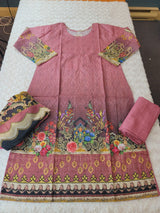 Pakistani Stitched lawn Embroidered Salwar kameez ready to ship