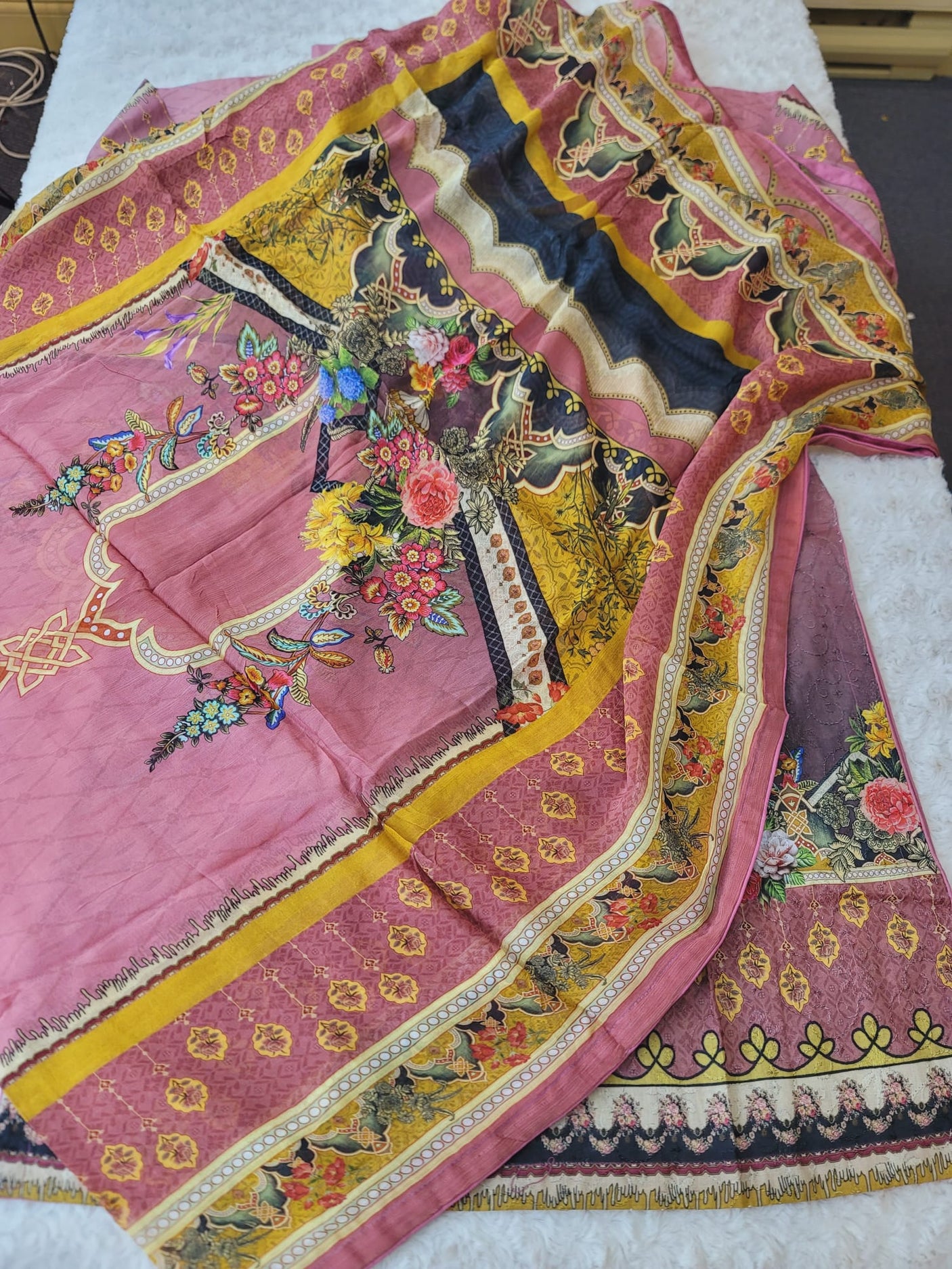 Pakistani Stitched lawn Embroidered Salwar kameez ready to ship