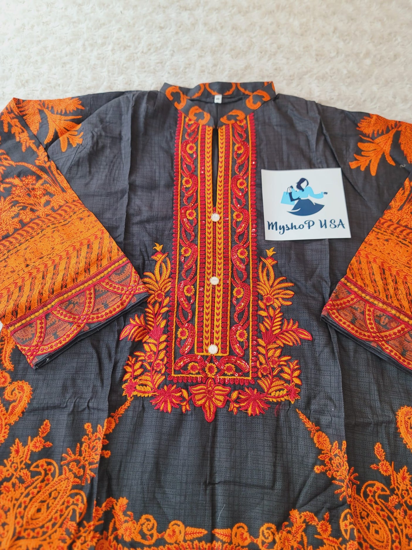 Pakistani Stitched lawn Embroidered Salwar kameez ready to ship