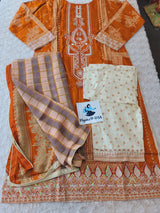 Pakistani Stitched lawn Embroidered Salwar kameez ready to ship