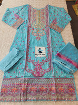 Pakistani Stitched lawn Embroidered Salwar kameez ready to ship