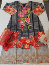 Pakistani Stitched lawn Embroidered Salwar kameez ready to ship