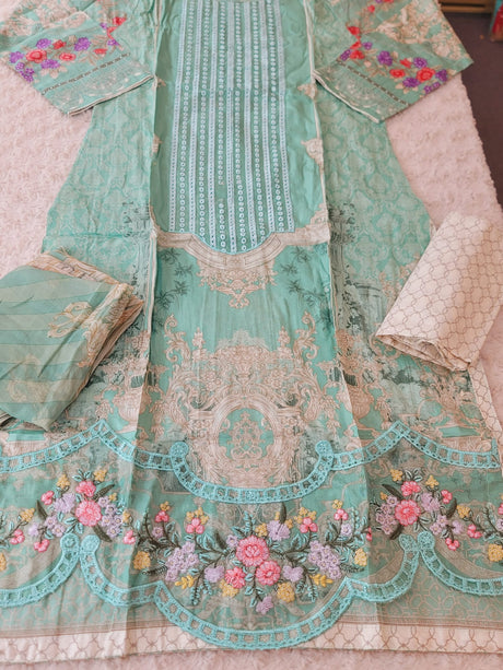 Pakistani Stitched lawn Embroidered Salwar kameez ready to ship