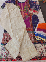 Pakistani Stitched lawn Embroidered Salwar kameez ready to ship