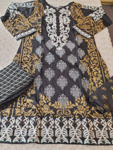 Pakistani Stitched lawn Embroidered Salwar kameez ready to ship