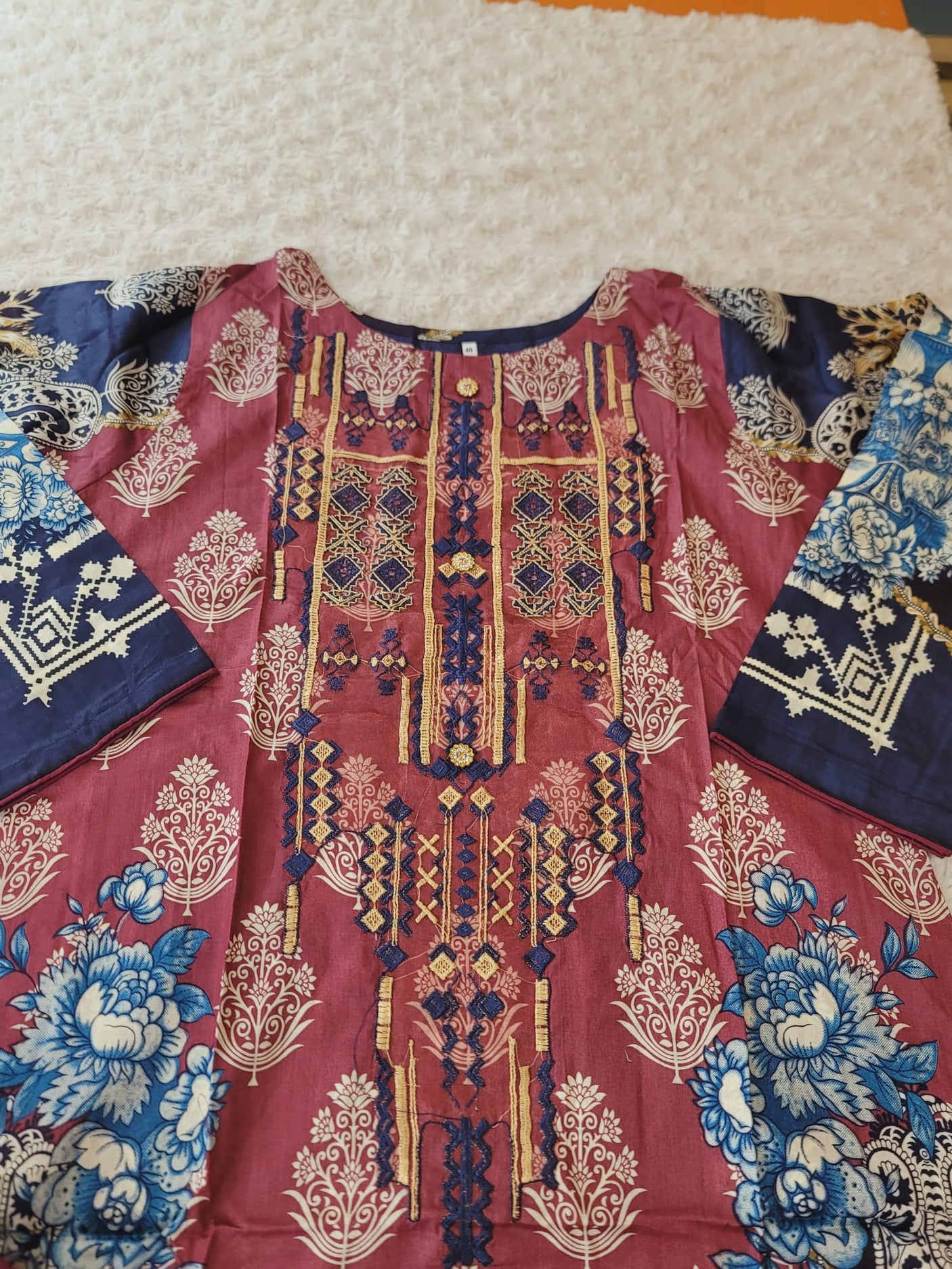 Pakistani Stitched lawn Embroidered Salwar kameez ready to ship