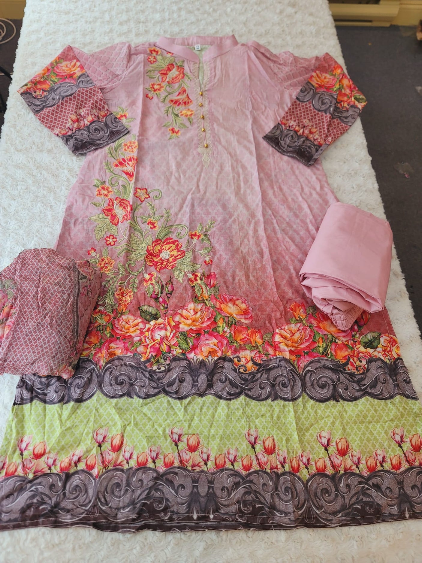Pakistani Stitched Embroidery Lawn Suit Ready To Ship