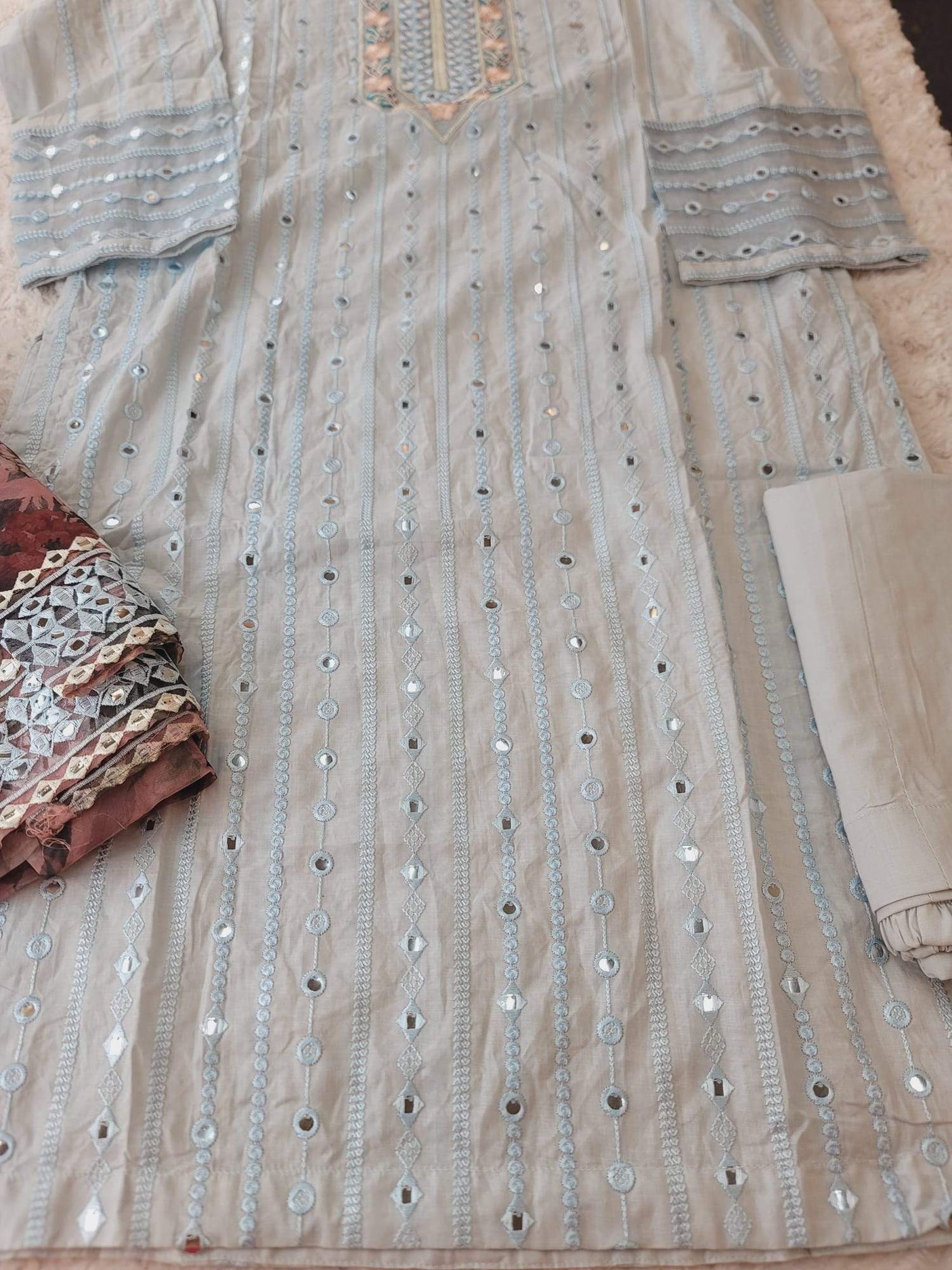 Pakistani Stitched Embroidery lawn Dresses Ready To Ship