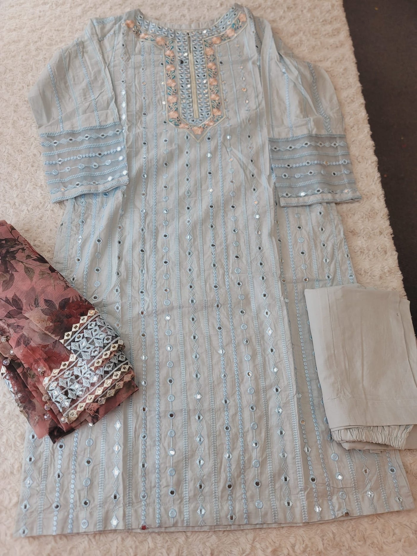 Pakistani Stitched Embroidery lawn Dresses Ready To Ship