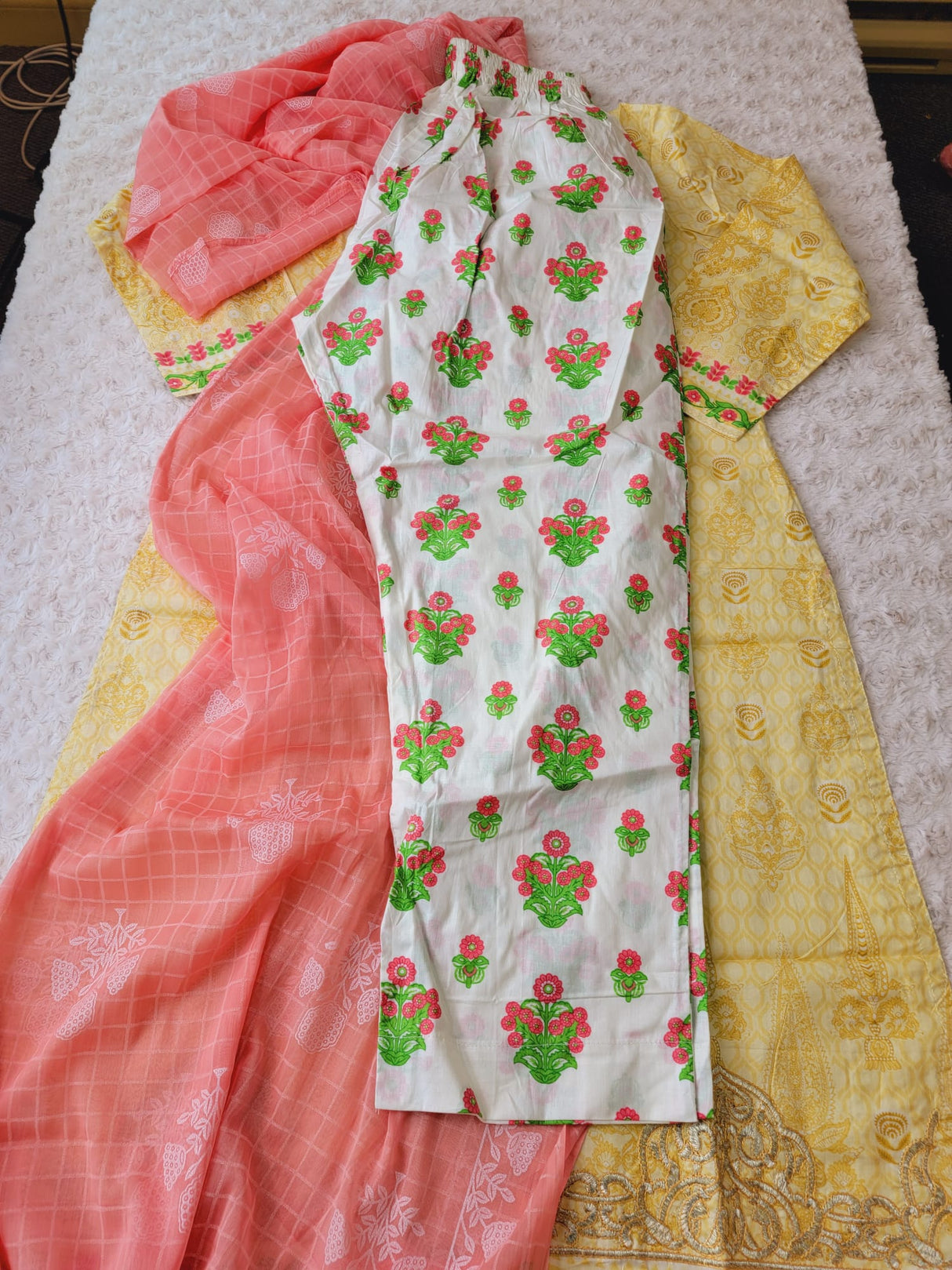 Indian Cotton Stitched Embroidery Suit Ready To Ship