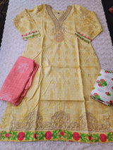 Indian Cotton Stitched Embroidery Suit Ready To Ship