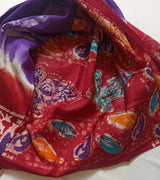 Raw Silk Batik Saree with stitched blouse