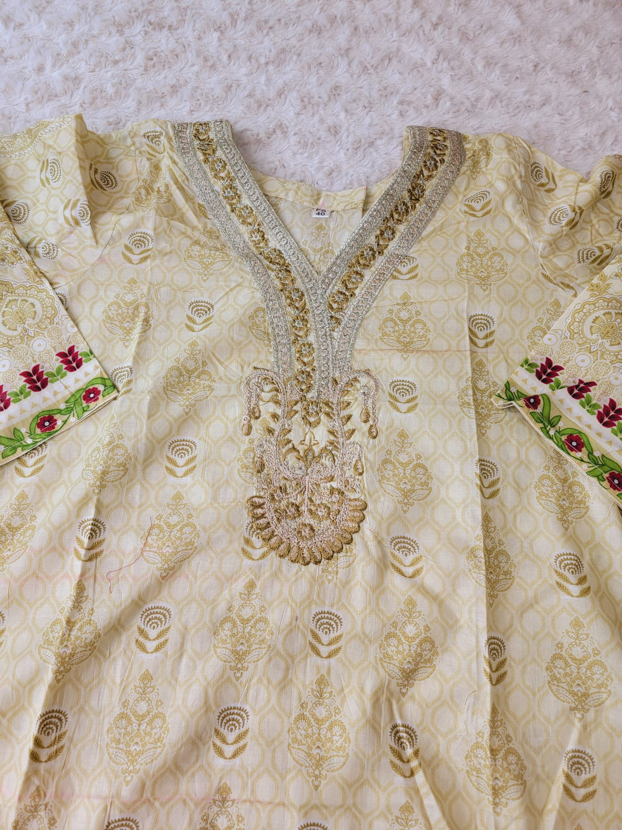 Indian Cotton Stitched Embroidery Suit Ready To Ship