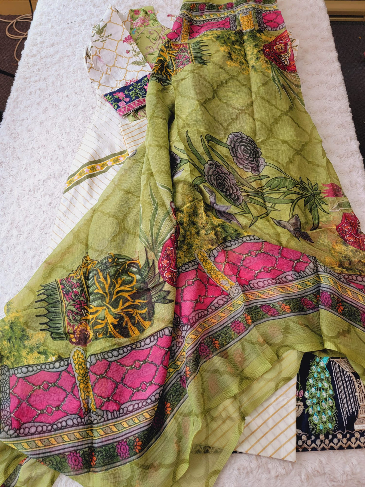 Indian Cotton Stitched Embroidery Suit Ready To Ship