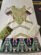 Indian Cotton Stitched Embroidery Suit Ready To Ship